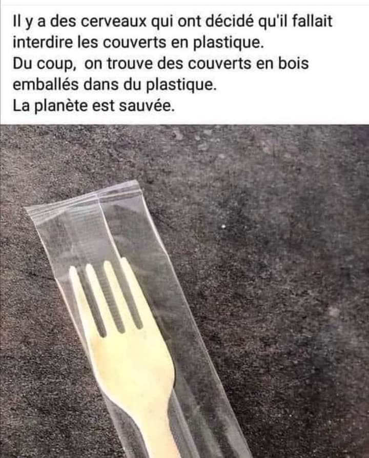 Les couverts sous plastique